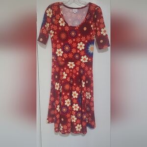 NWOT Lularoe Floral Dress ~ “ Nicole “ Size M Multi Color
